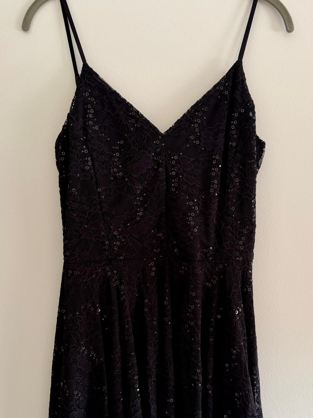 Windsor Black Strapless Lace Sequin Dress